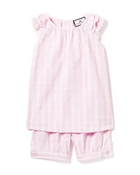 Girl's Twill Amelie Short Set | Pink Gingham