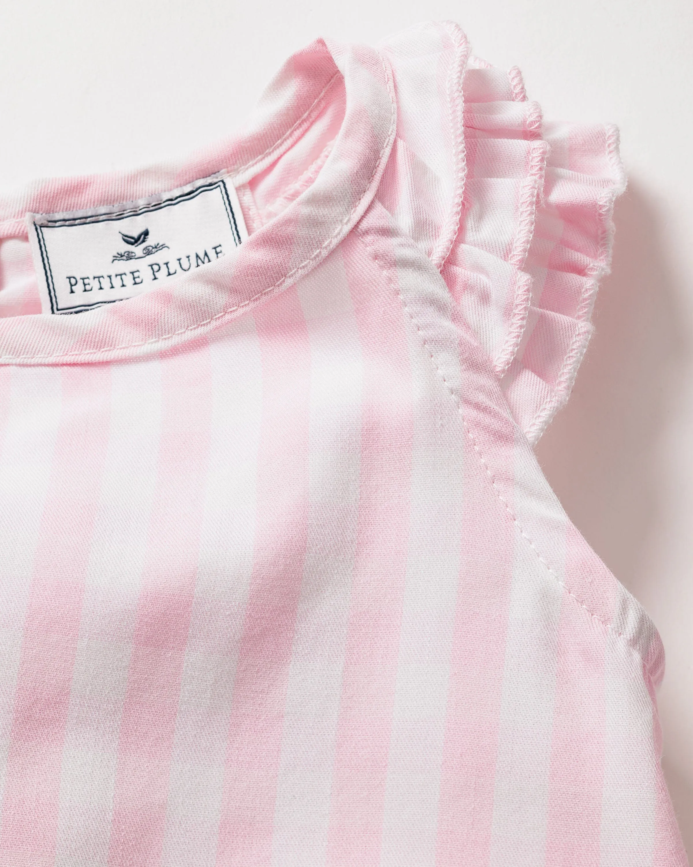 Girl's Twill Amelie Short Set | Pink Gingham