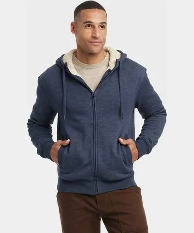 Goodfellow & Co Men's High Pile Lined Zip-Up Hoodie - Goodfellow & Co™ Fighter Pilot Blue