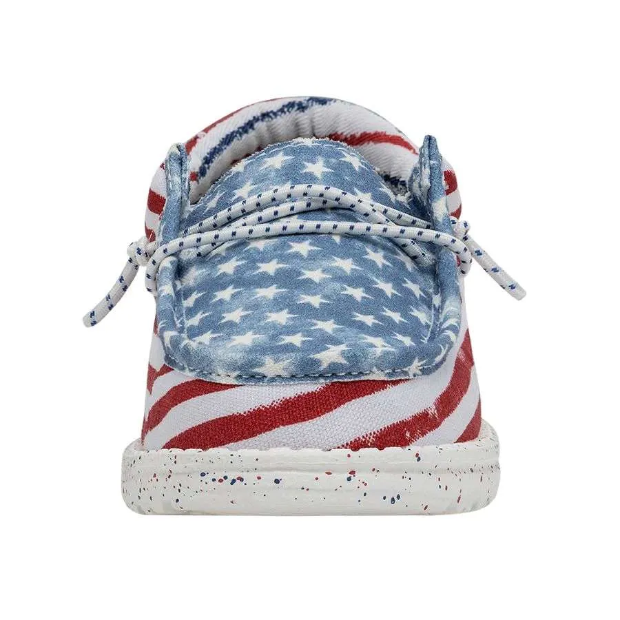 Hey Dude Wally Youth Patriotic Shoes – Stars N Stripes