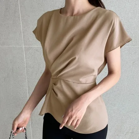 I AM MARI  |Long Sleeves Plain Medium Office Style Elegant Style