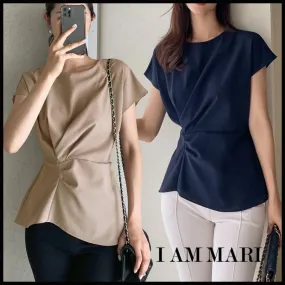 I AM MARI  |Long Sleeves Plain Medium Office Style Elegant Style