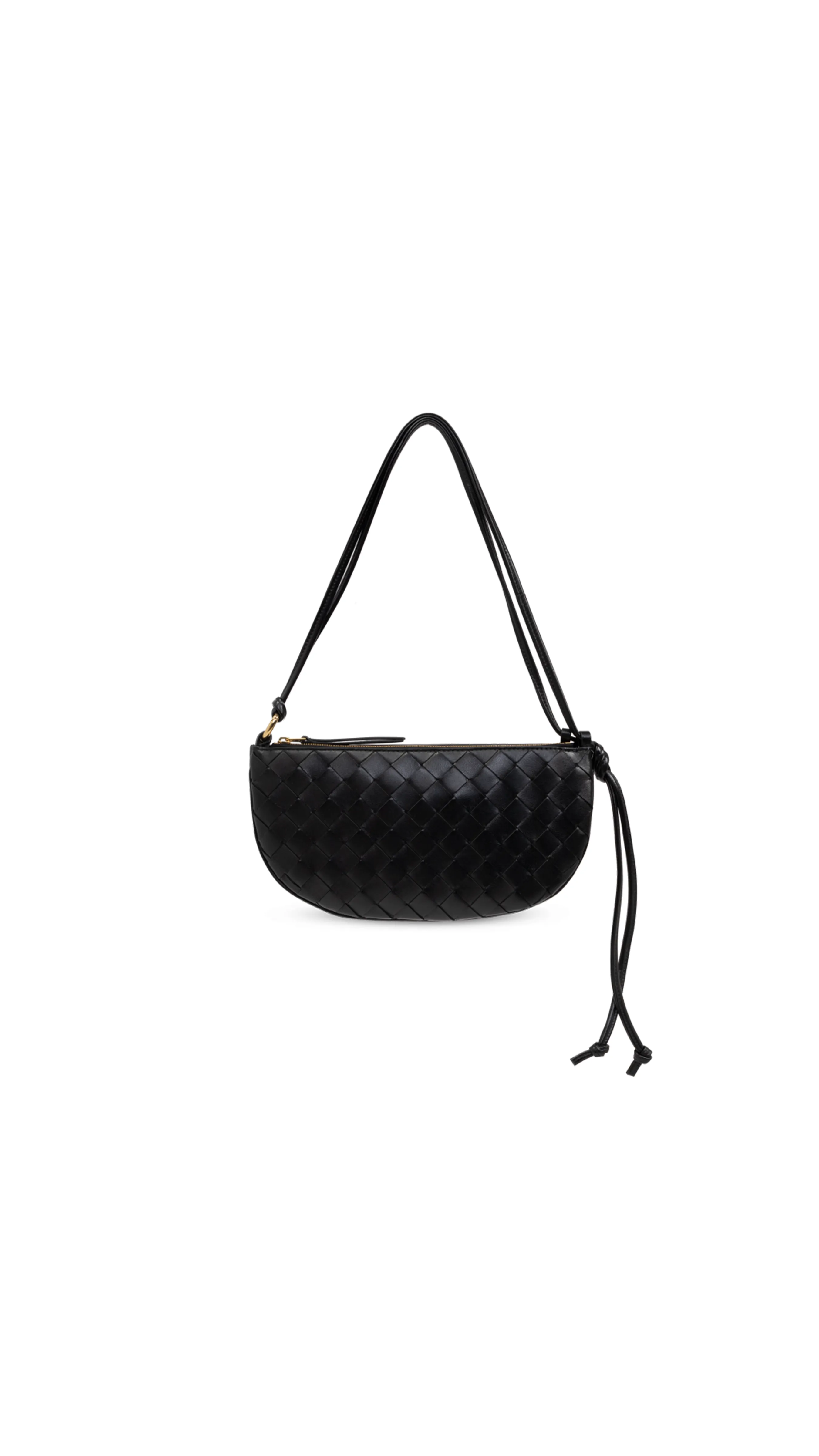 Intreciato Moon Shoulder Bag - Black