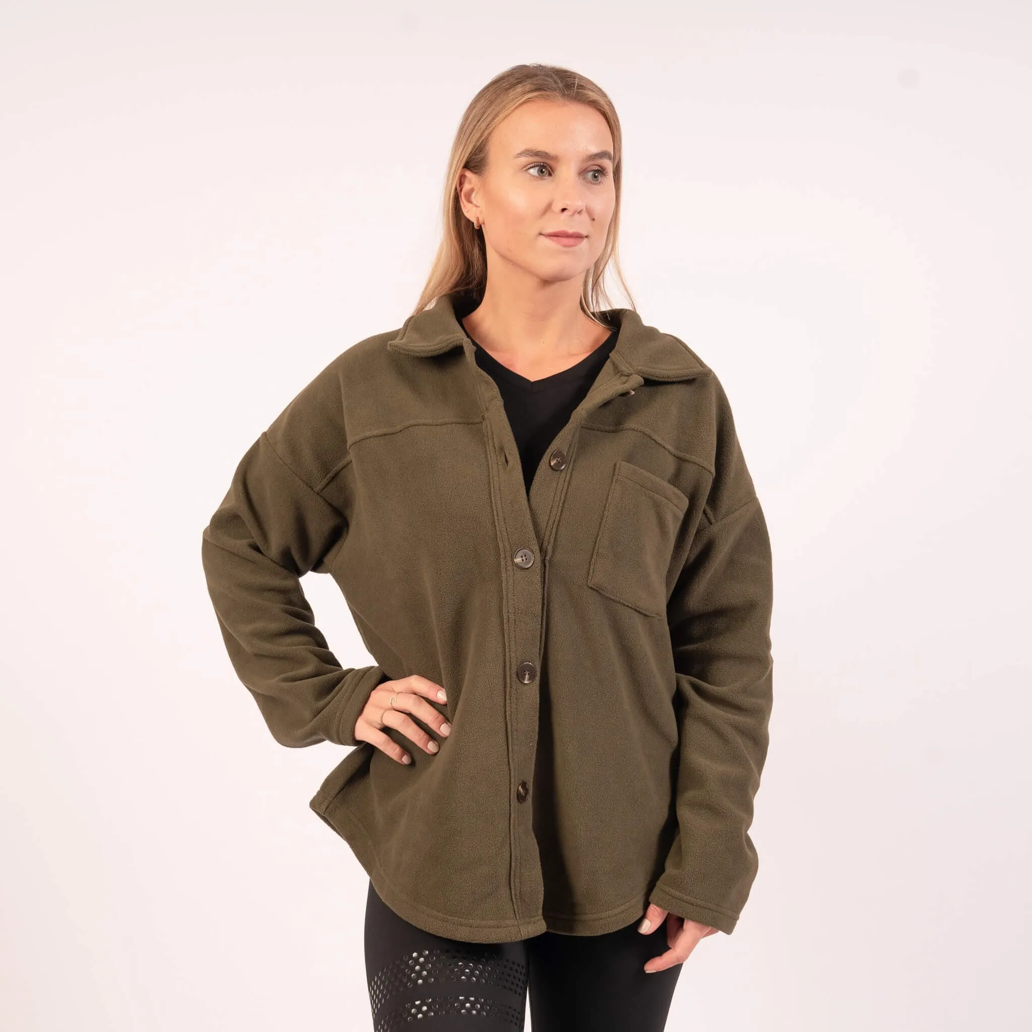 Khaki Fleece Shacket