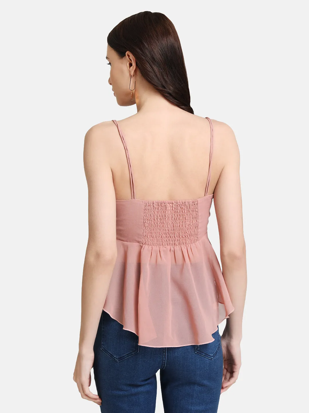 Lurex Lace Overlay Spaghetti Top