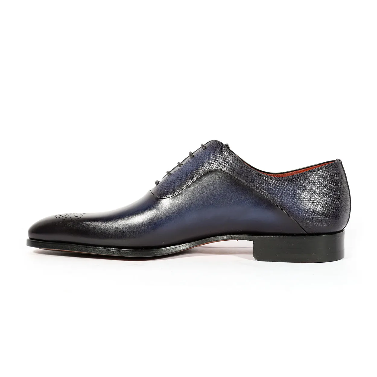 Magnanni 20120 Sanchez II Men's Shoes Navy Grabado Print / Calf-Skin Leather Oxfords (MAGS1127)