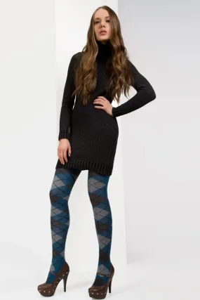 MeMoi Argyle Obsession Sweater Tights