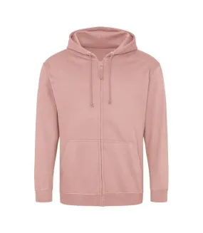 Mens full zip hoodie dusty pink Awdis