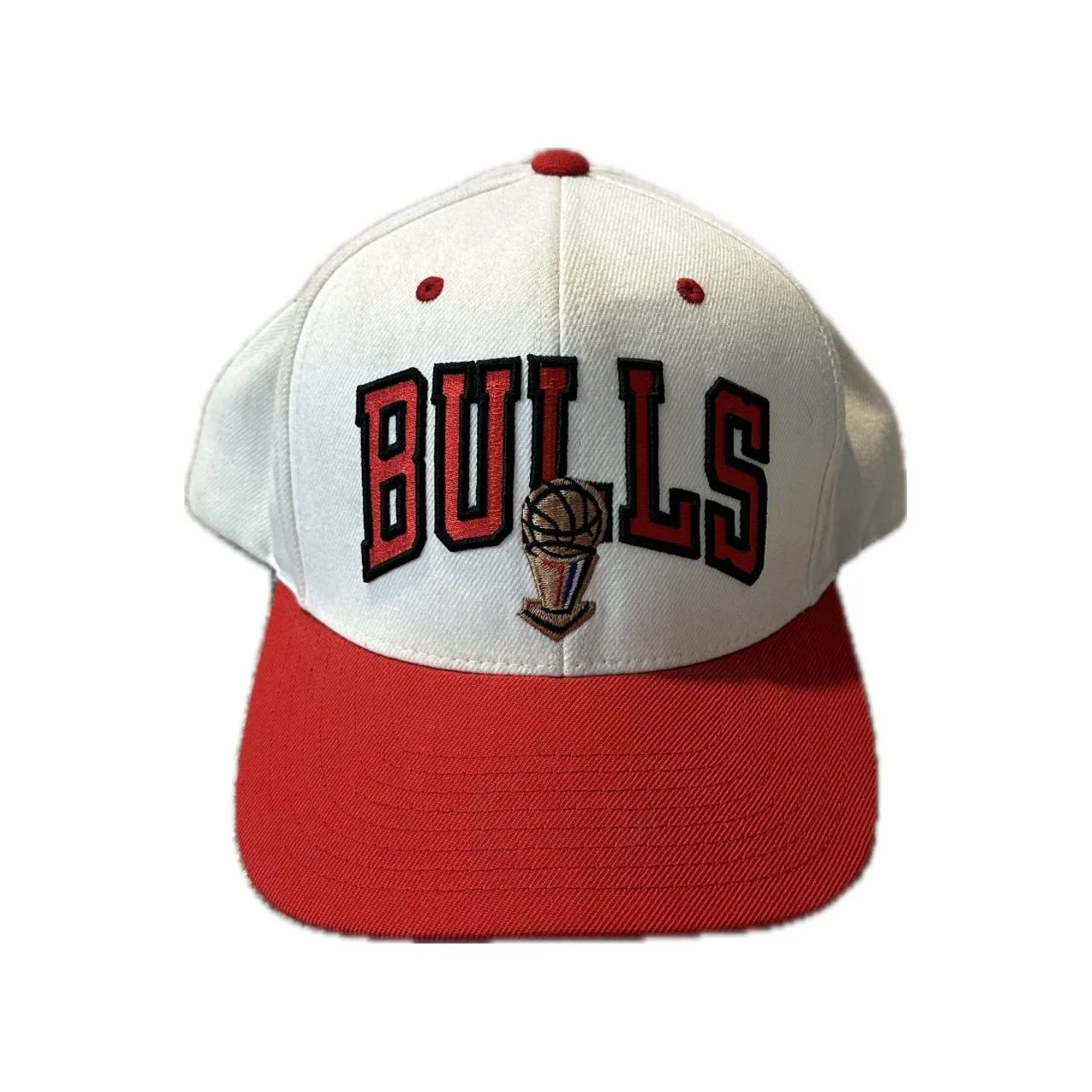 Mitchell & Ness Men's White and Red Hat