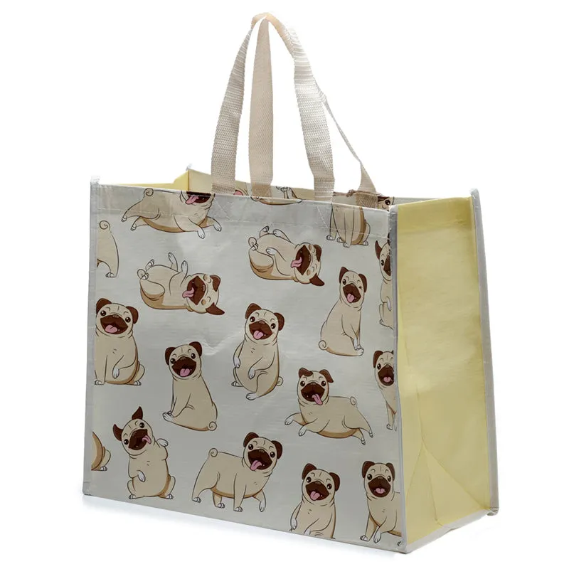 Mopps Pug Recycled Plastic Bottles RPET Reusable Shopping Bag RPBAG13