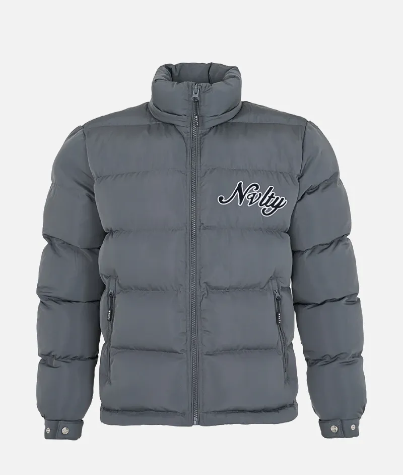 Nvlty Signature Puffer Jacket Charcoal Grey | Upto 30% Off