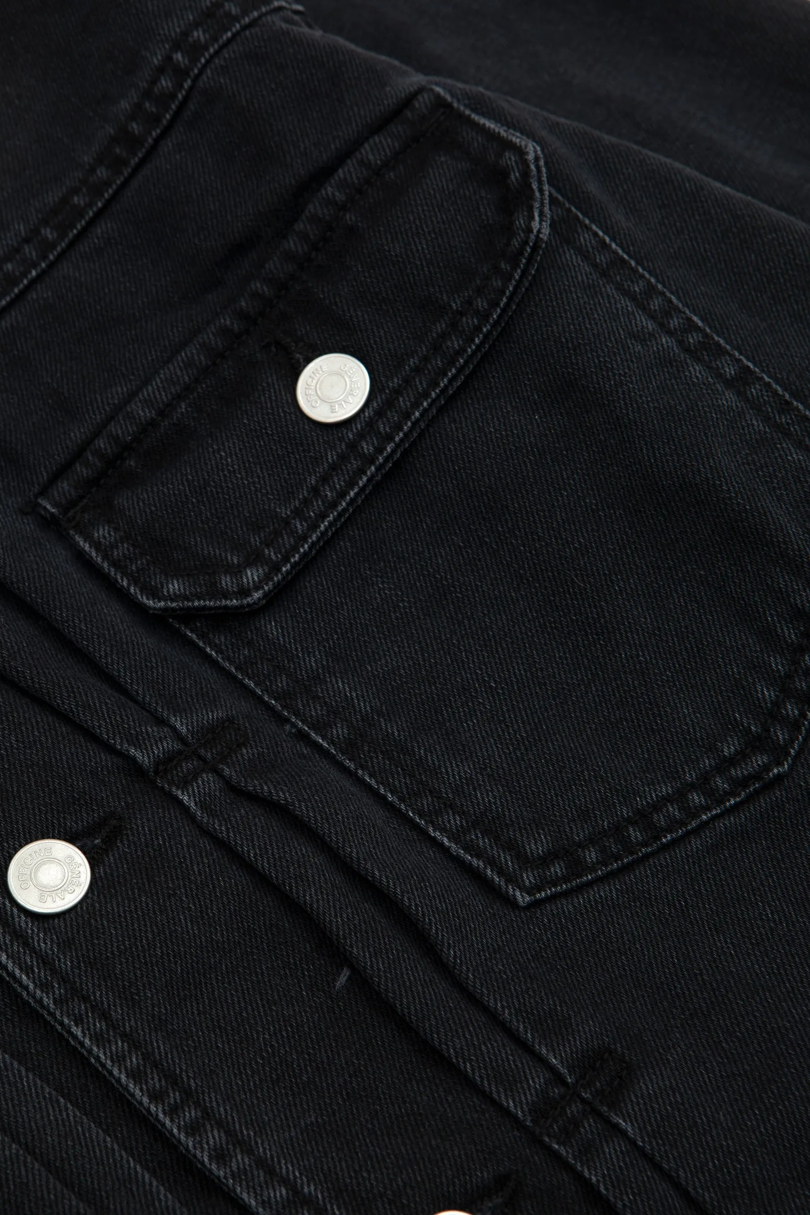 Officine Generale Loick Jkt. Italian Cotton Denim Jacket Dark Grey