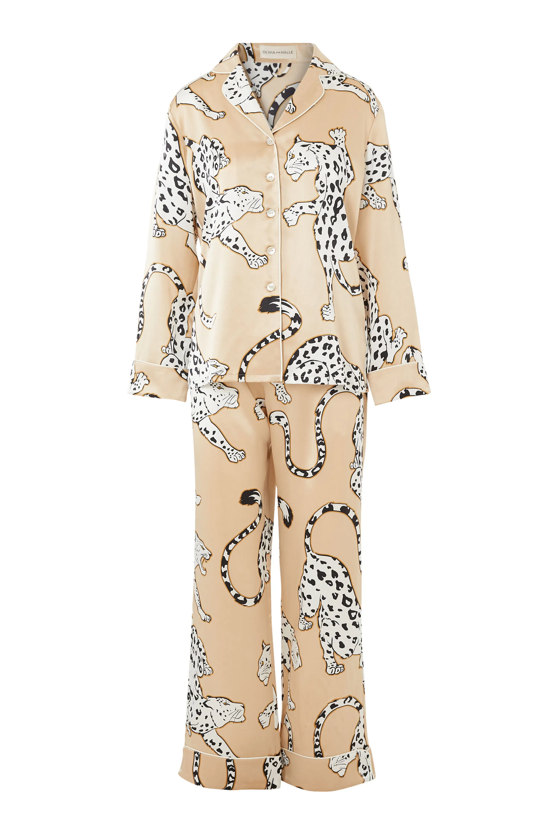 Olivia Von Halle Lila Isla Leopard Pajamas