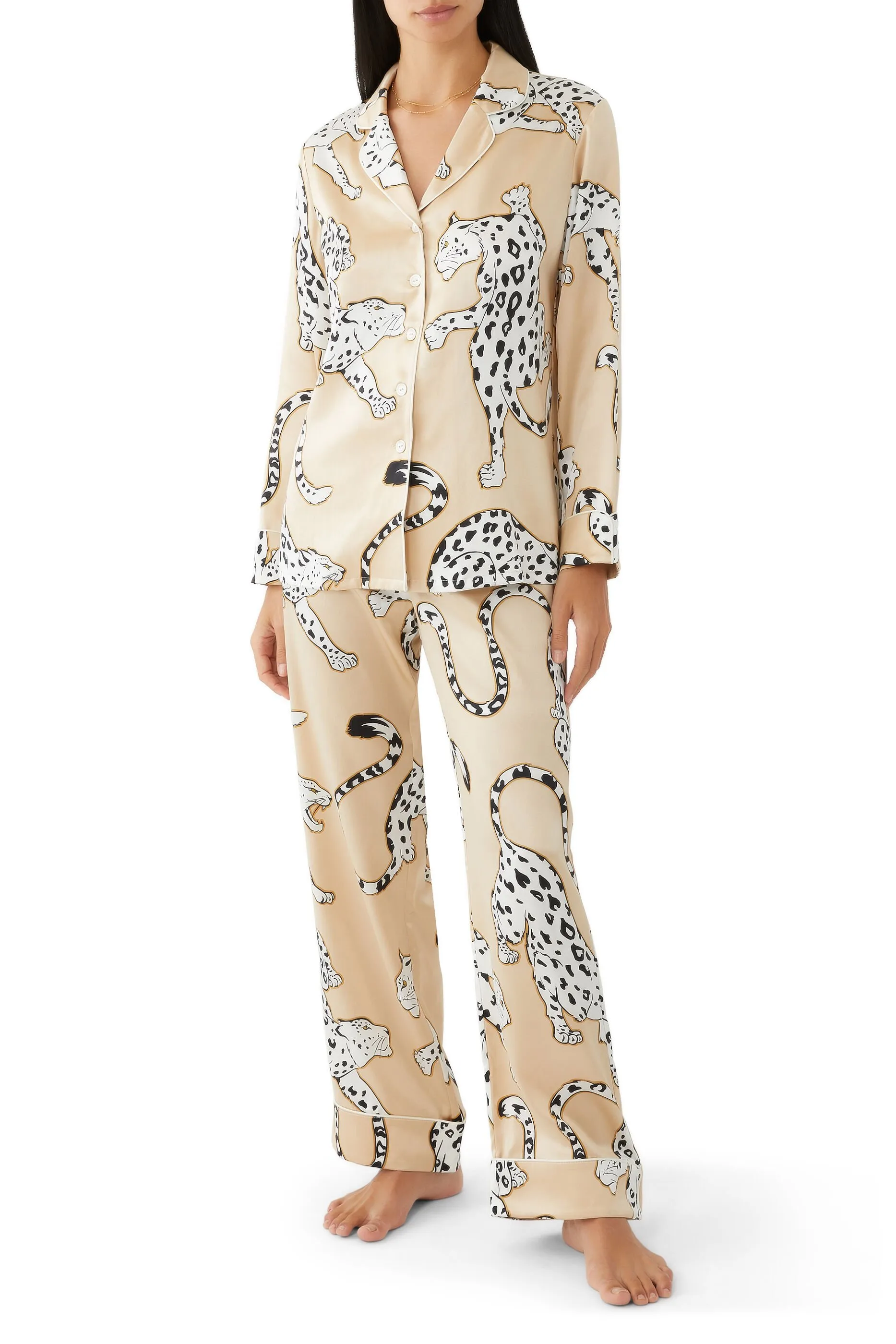 Olivia Von Halle Lila Isla Leopard Pajamas