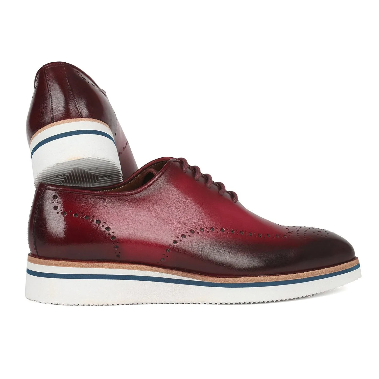 Paul Parkman 188-BRD Men's Shoes Bordeaux Calf-Skin Leather Smart Casual Oxfords (PM6317)