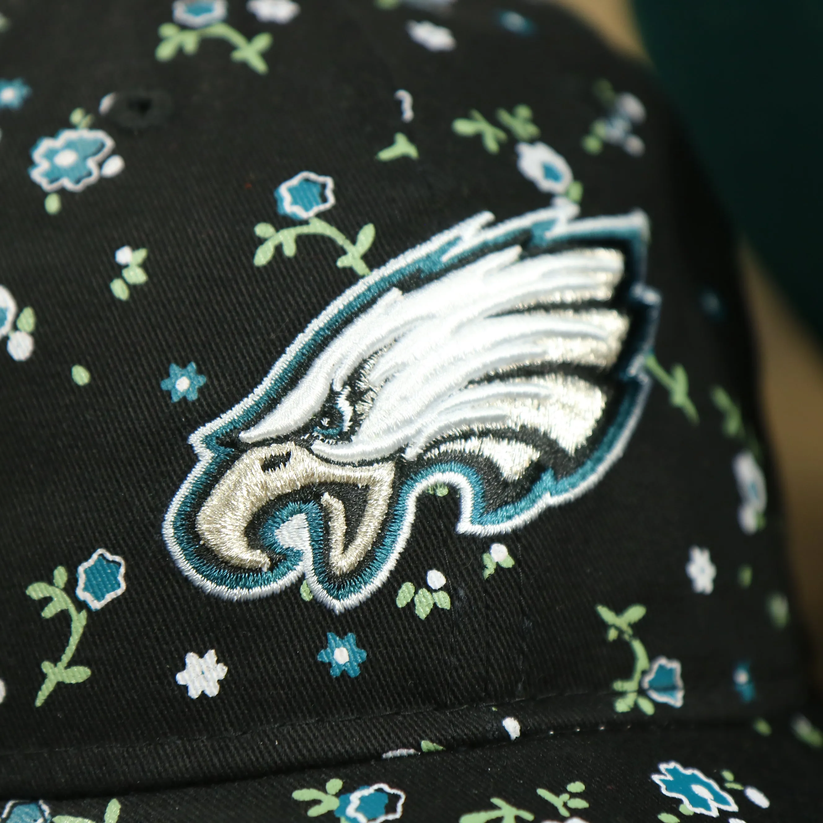 Philadelphia Eagles Ladies Floral Bloom Micro Flower Pattern 9Twenty Dad Hat | Womens Floral Eagles Hat