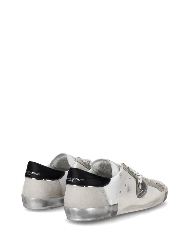 Philippe Model Sneaker Uomo Prsx Low Bianco Argento