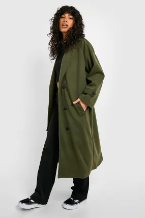 Premium Double Breasted Wool Look Trench Coat