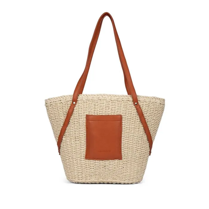 Rialma women's tan raffia straw bag