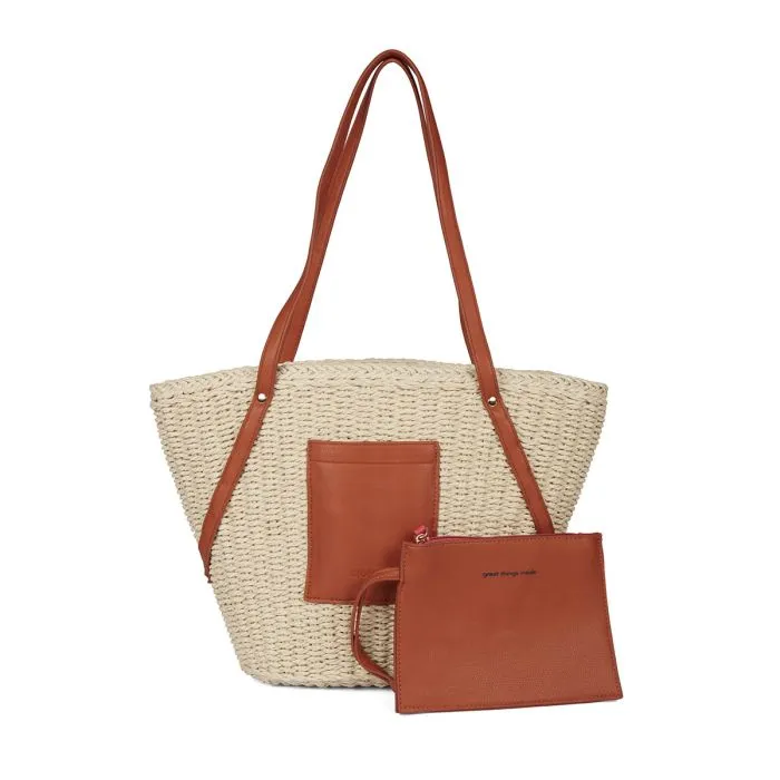 Rialma women's tan raffia straw bag