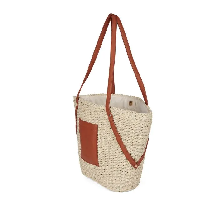 Rialma women's tan raffia straw bag