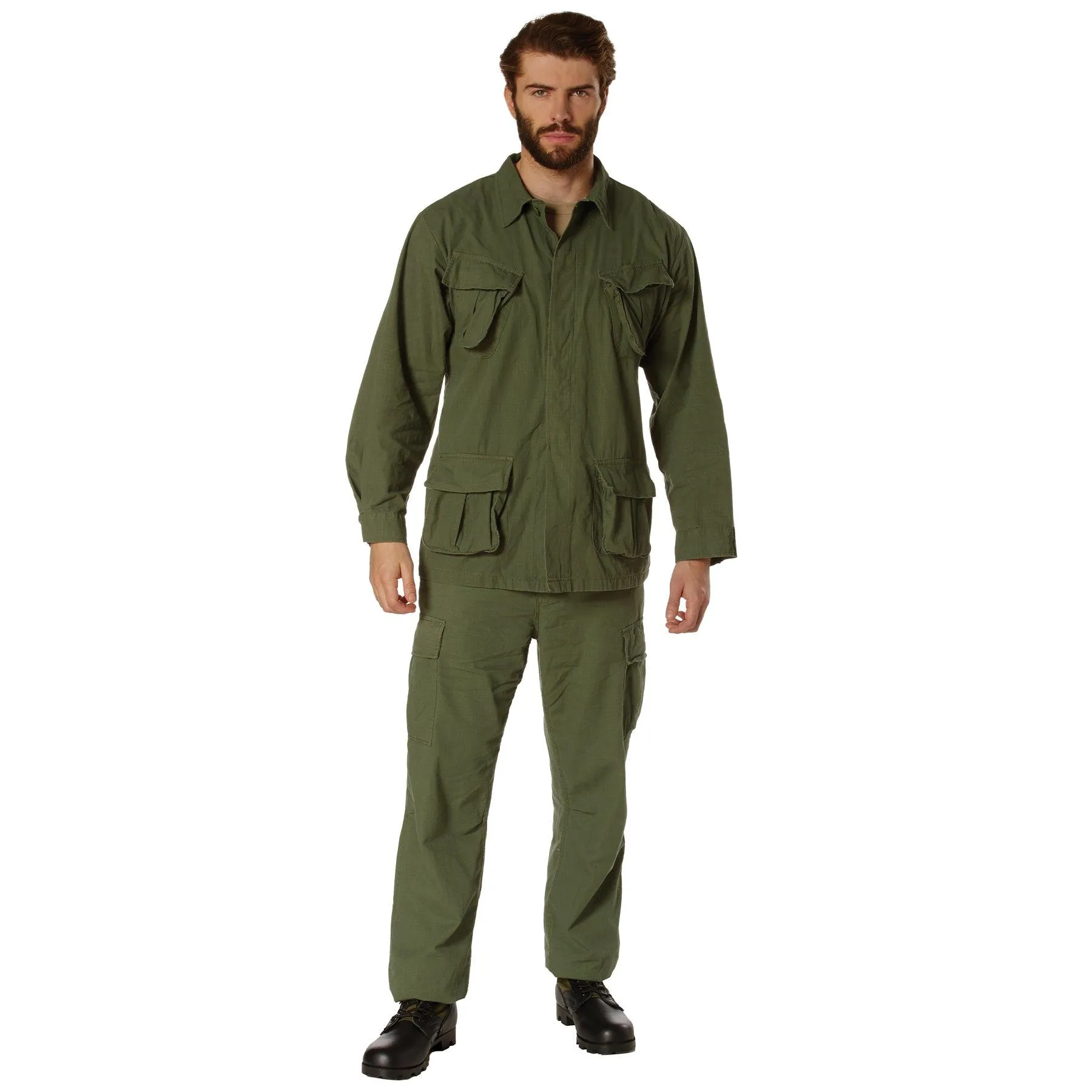 Rothco Mens Vintaged Vietnam Military Fatigue Shirt