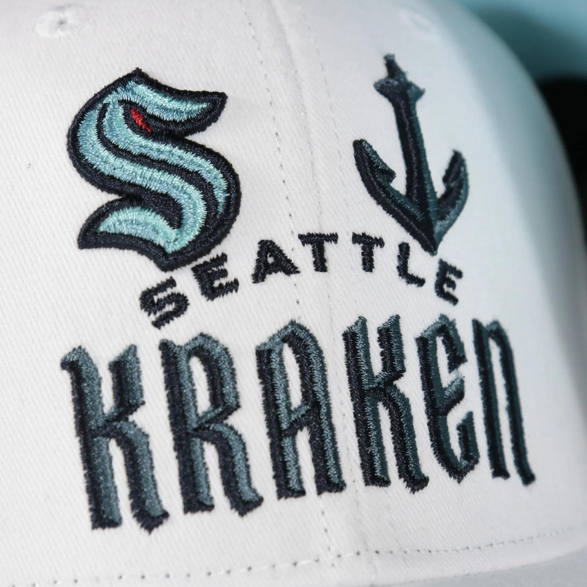 Seattle Kraken NHL All in Pro Teal Bottom | White Snapback Hat