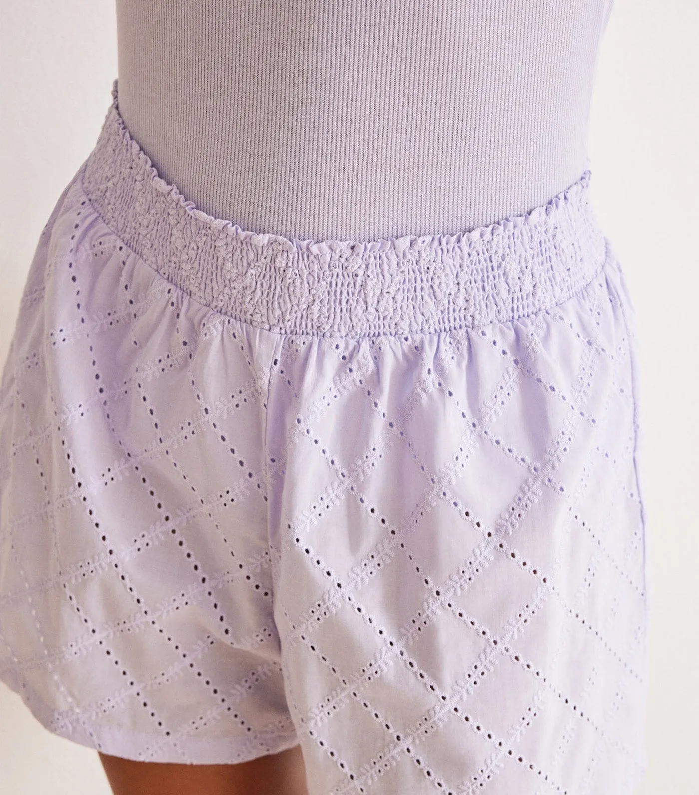 Short Lilac Cotton Pajamas