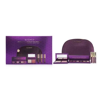 Sigma Beauty Magnifique Makeup Collection (1x Eyeshadow Palette + 1x Berry Glow Cheek Duo + 1x Adored Mini Lip Set + Bag) -