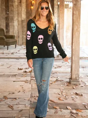 Skulls Sweater - Black Multi