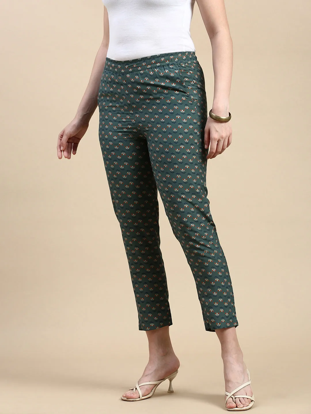 Straight Pant AOP-Green