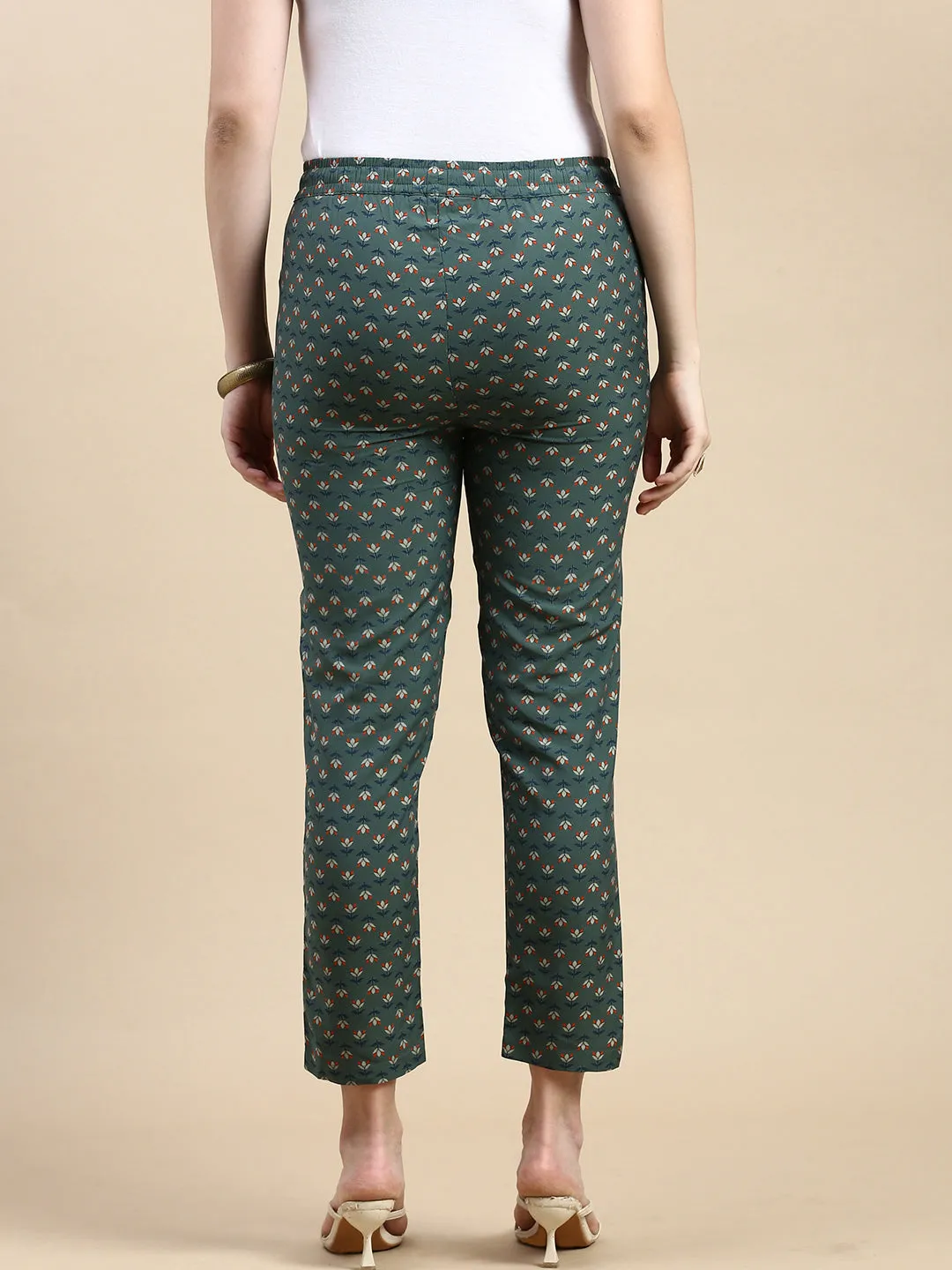 Straight Pant AOP-Green