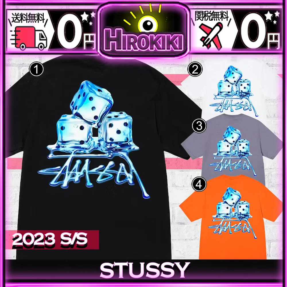 STUSSY  |Unisex Street Style Collaboration Logo Skater Style T-Shirts