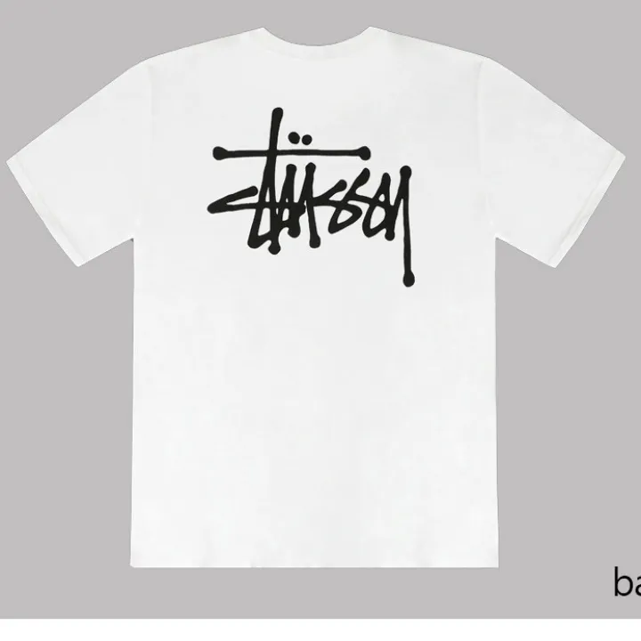 STUSSY  |Unisex U-Neck Plain Cotton Short Sleeves Logo Skater Style