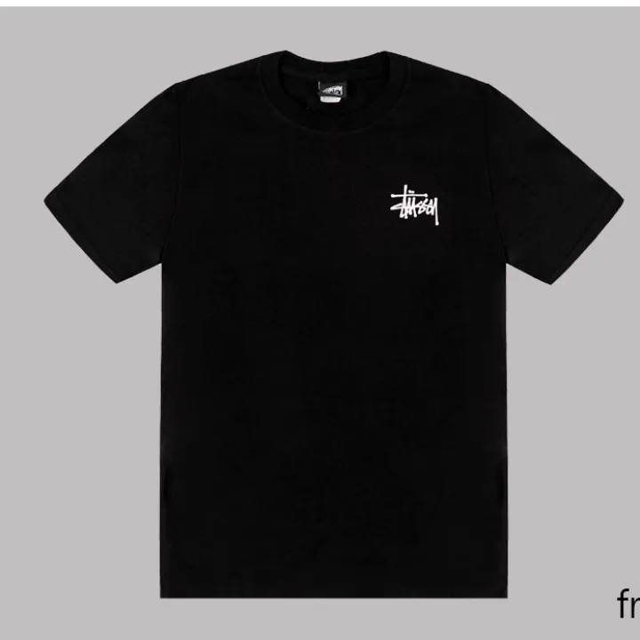 STUSSY  |Unisex U-Neck Plain Cotton Short Sleeves Logo Skater Style