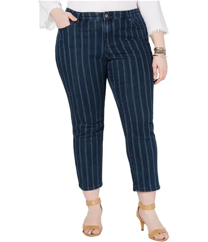 Style & Co. Womens Striped Ankle Slim Fit Jeans