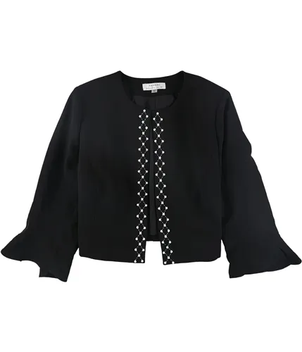 Tahari Womens Pearl Embellished Blazer Jacket