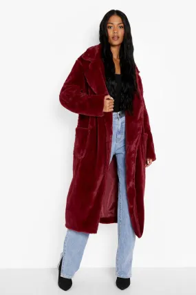 Tall Longline Faux Fur Coat