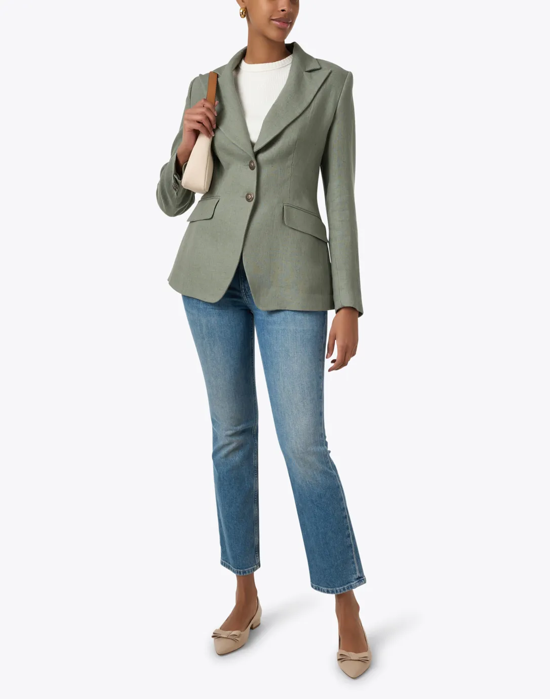 Teal Blue Linen Swing Jacket