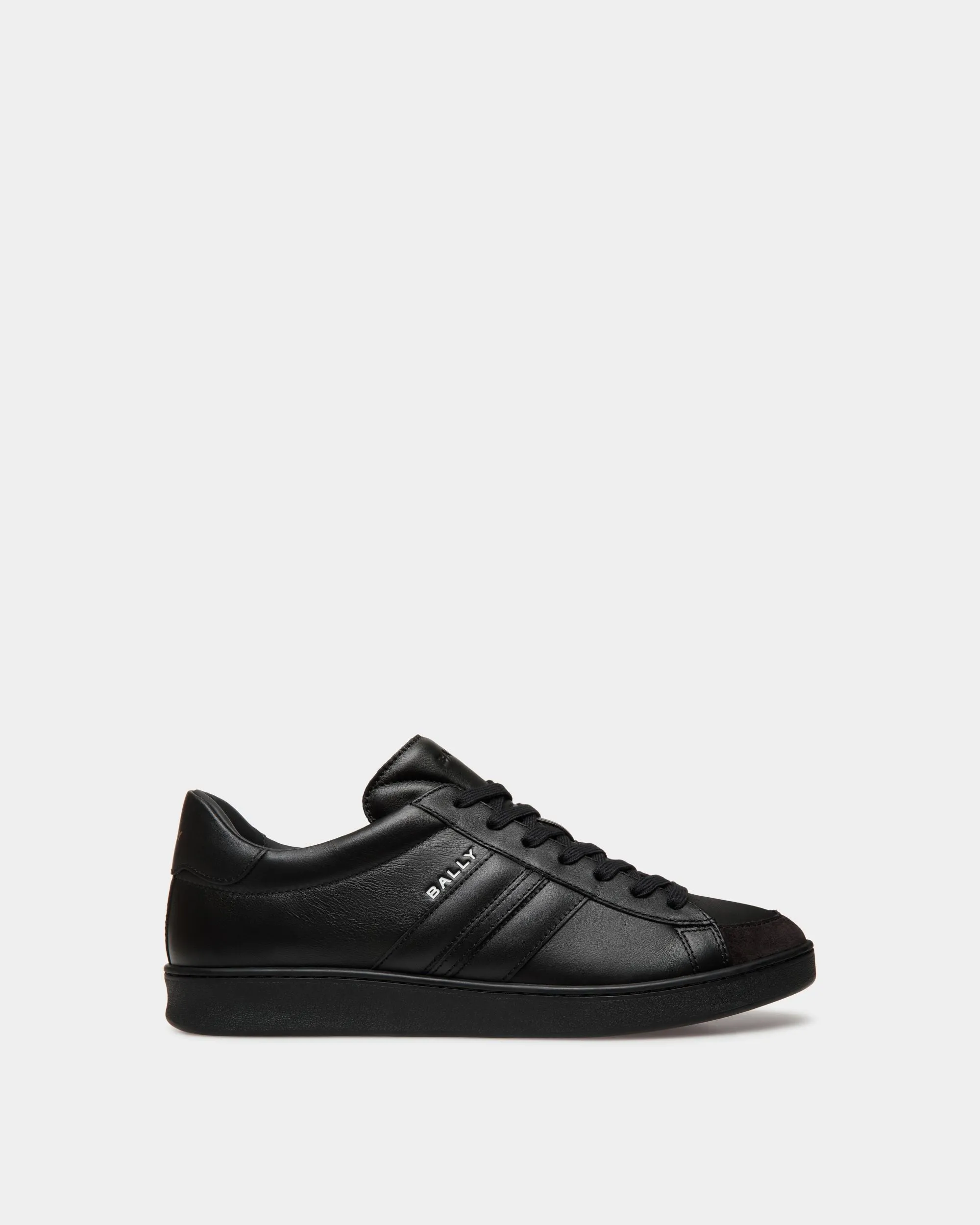 Tennis Sneaker In Black Leather 