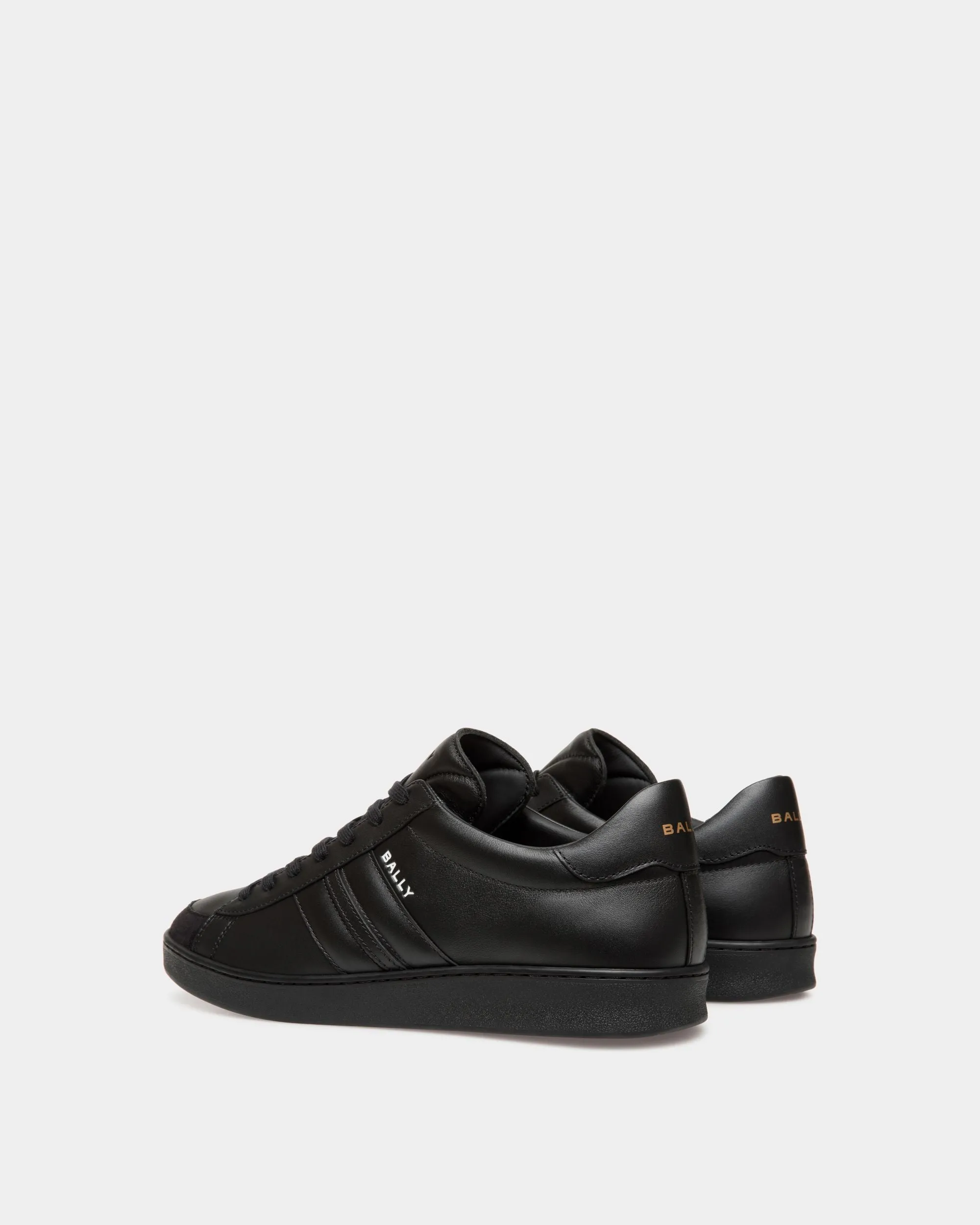 Tennis Sneaker In Black Leather 