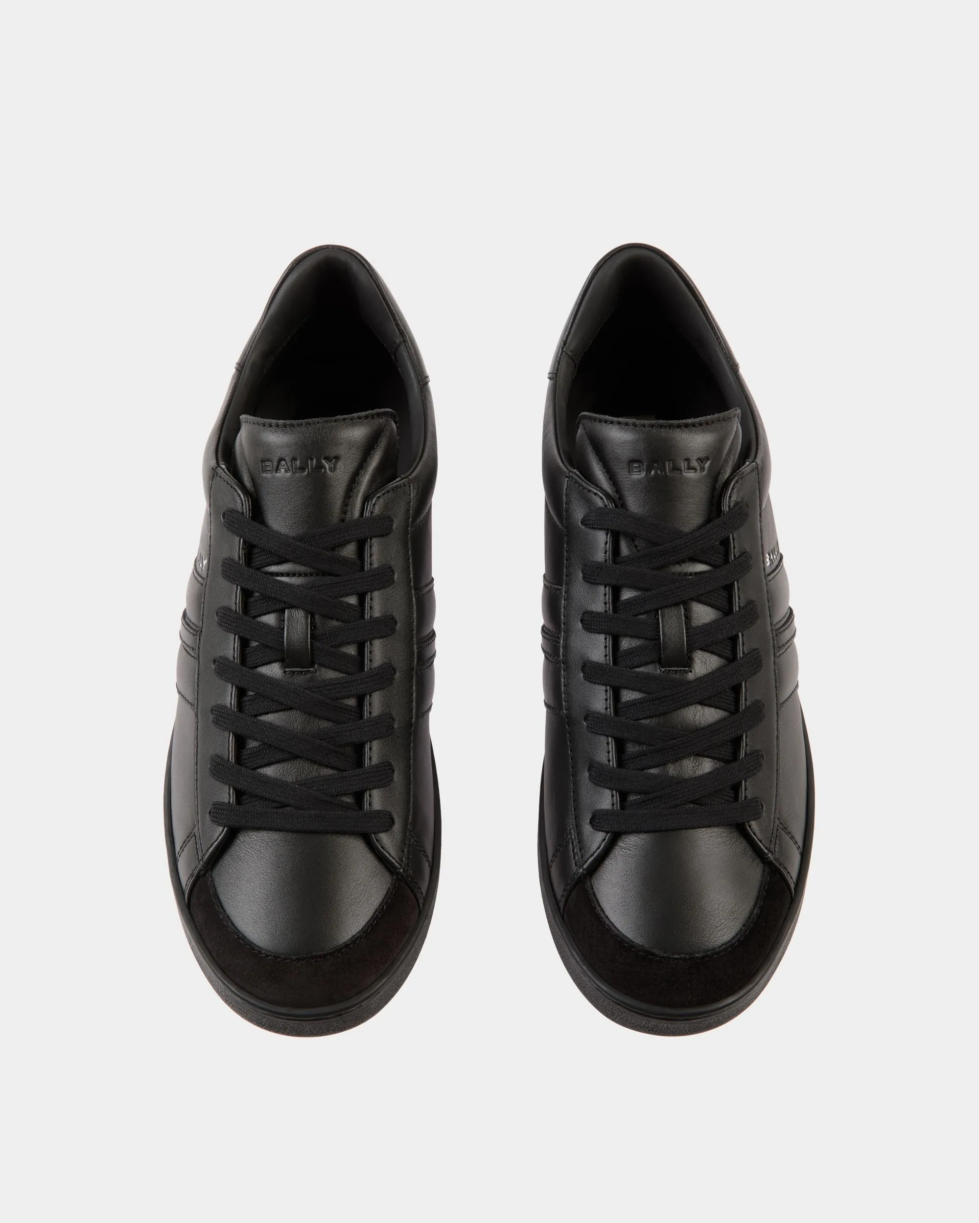 Tennis Sneaker In Black Leather 