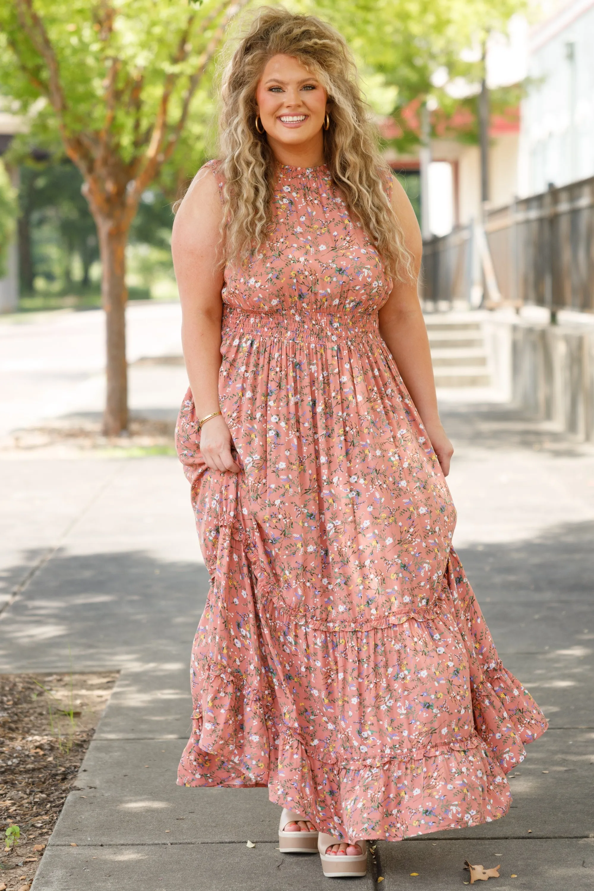 Texas Wildflowers Maxi Dress, Terracotta