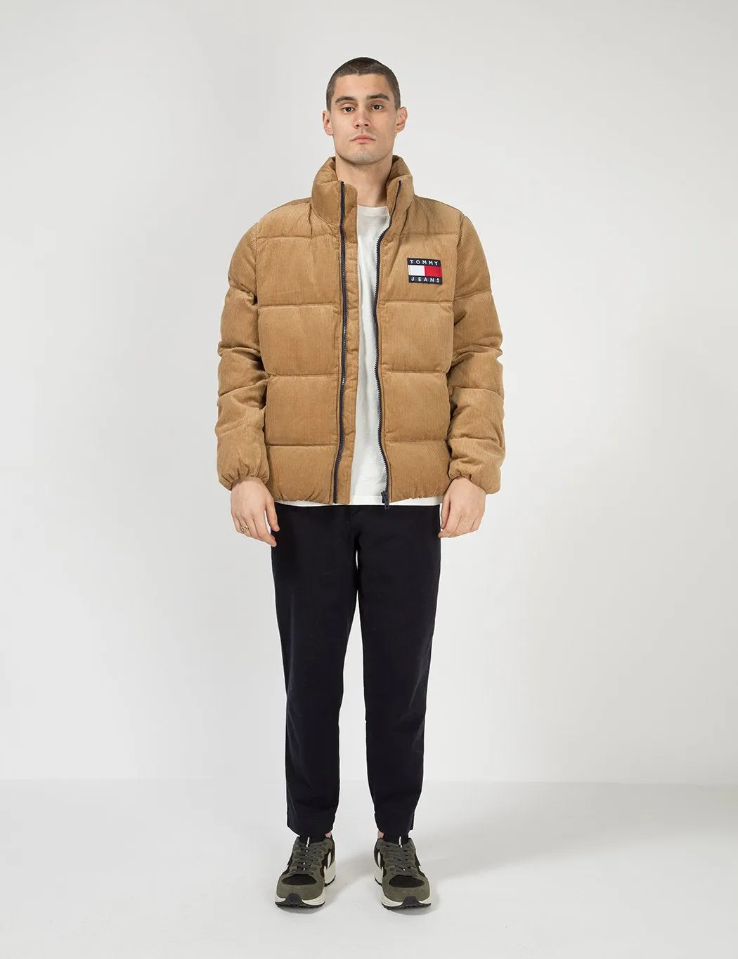 Tommy Jeans Corduroy Puffa Jacket - Tigers Eye