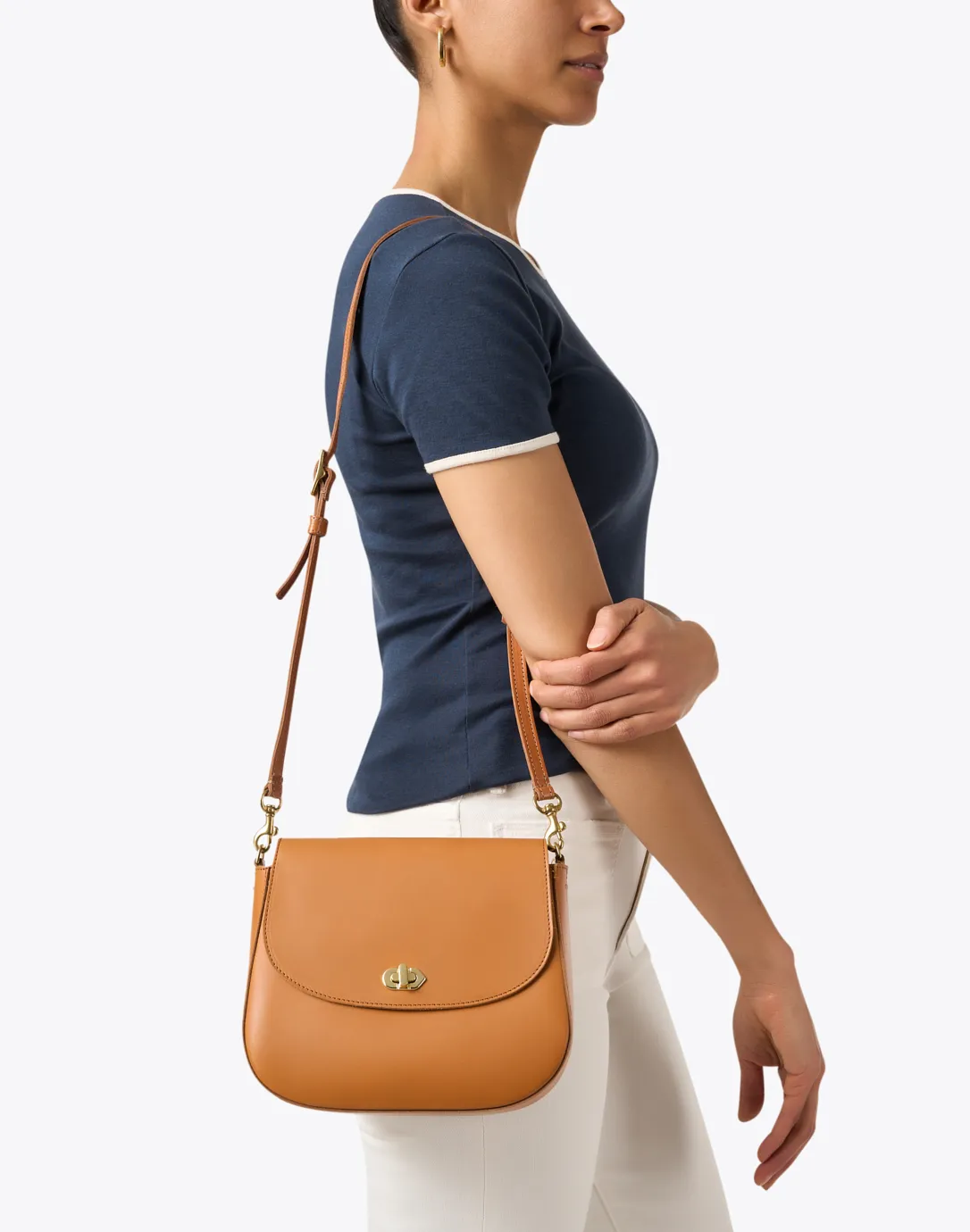 Turnlock Louis Tan Crossbody Bag