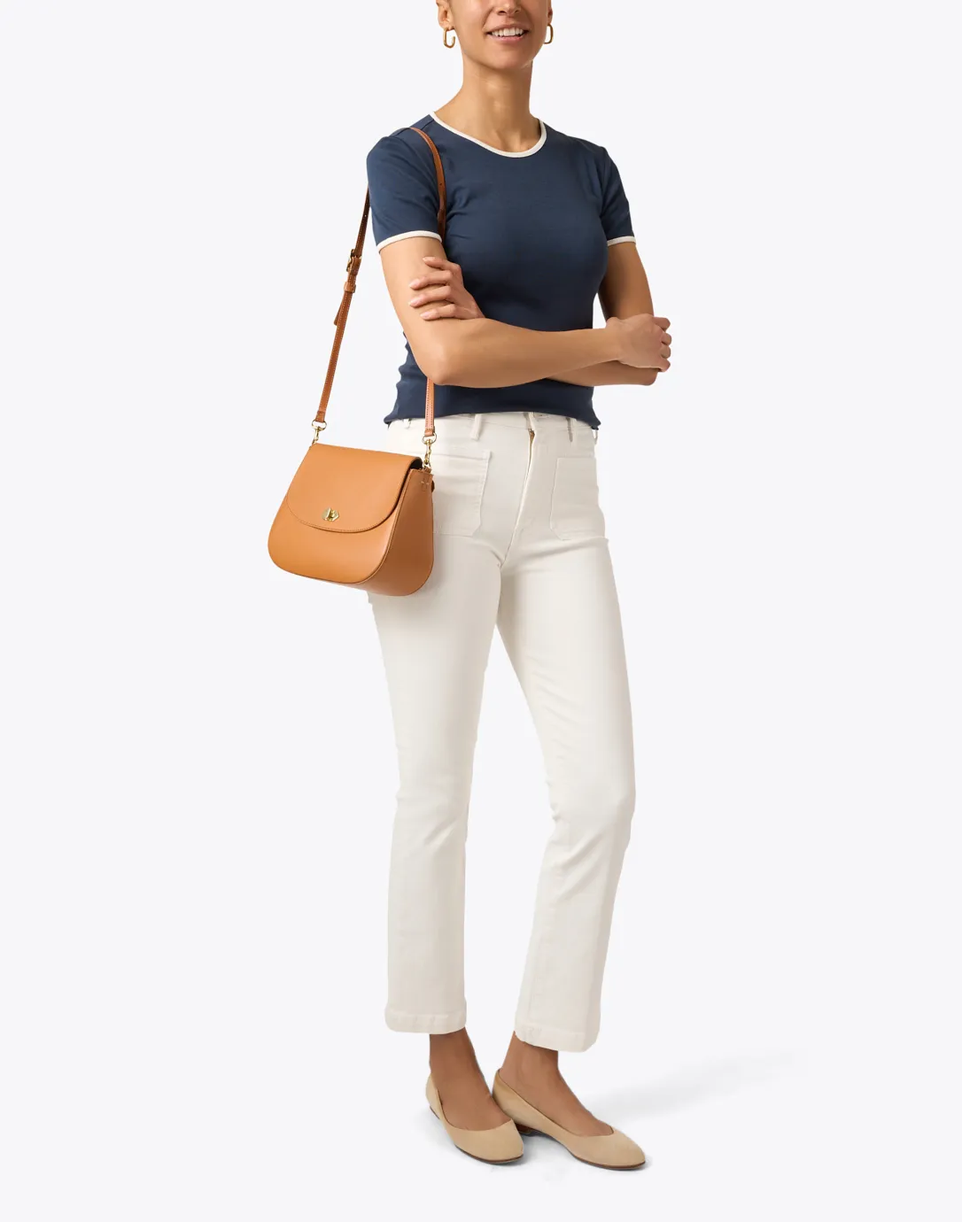 Turnlock Louis Tan Crossbody Bag