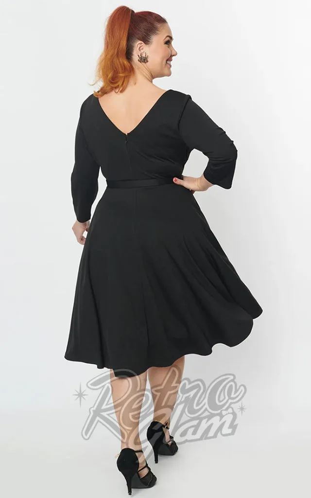 Unique Vintage 1950's Devon Spiderweb Mesh Swing Dress in Black - L & 2XL