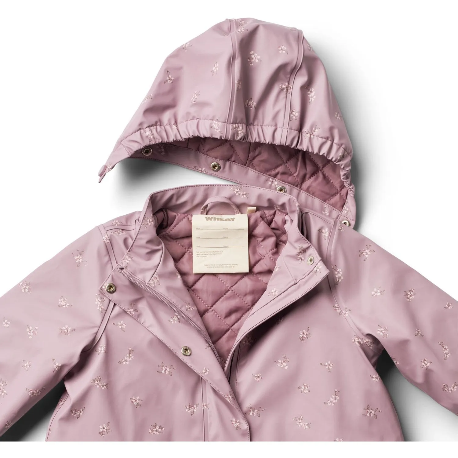 Wheat Soft Lilac Flowers Thermo Rain Jacket Rika