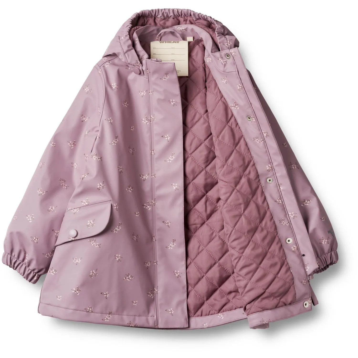 Wheat Soft Lilac Flowers Thermo Rain Jacket Rika