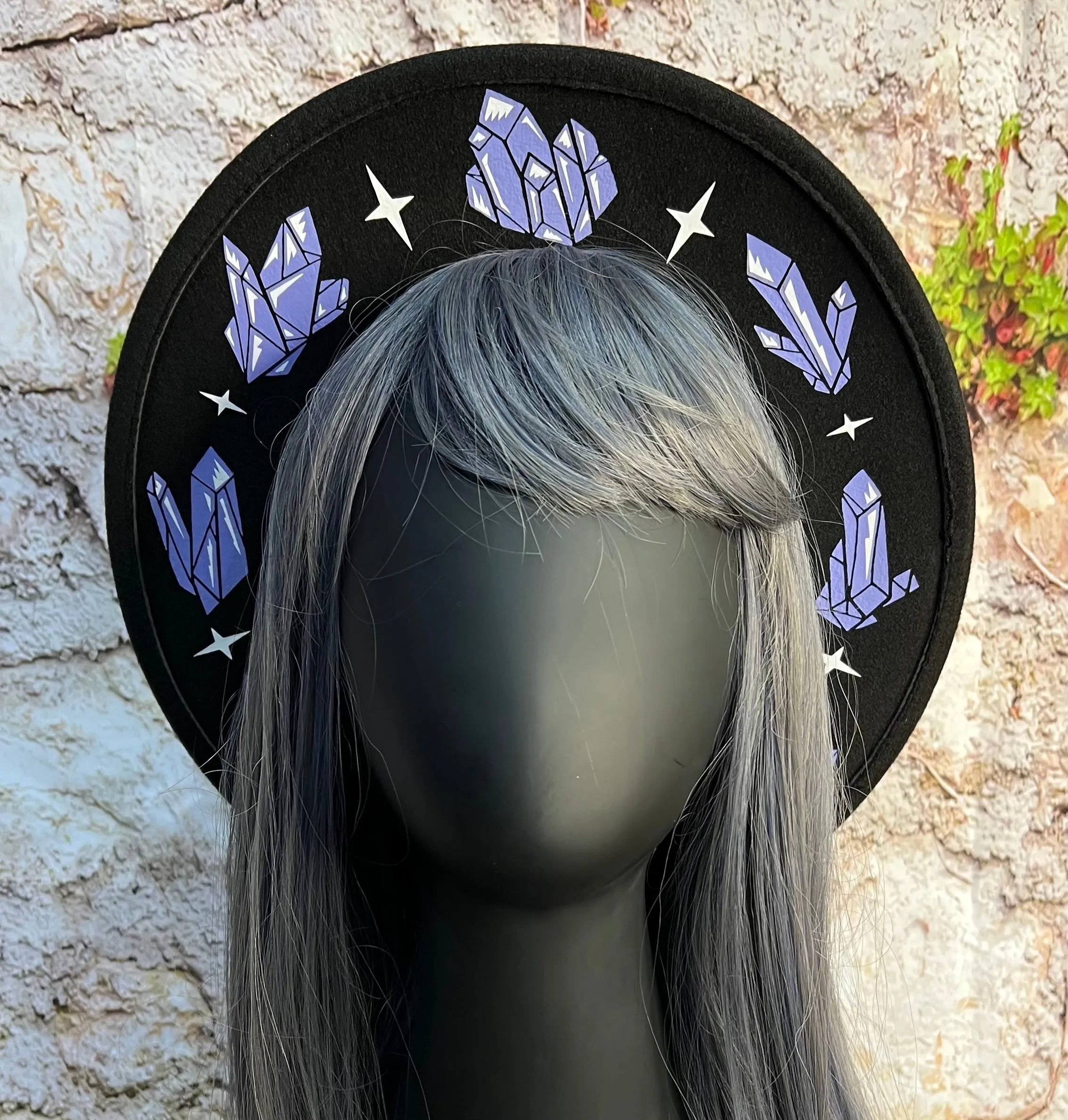 Wide Brim Hat - Lavender Crystals